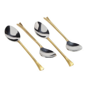 Reutilizable plata restaurante personalizado lujo a granel Acero inoxidable vajilla cubiertos boda mango de madera juego de cubiertos - Product Image 3