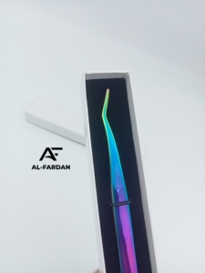 Eyelash Applicators Tweezers Solid Stainless Steel <b>Rainbow</b>-Multi Color Tool for False Eyelashes with White Card Boxes - Product Image 5