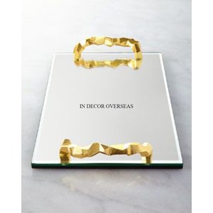 ถาดเสิร์ฟผลไม้แบบวางกลางโต๊ะทำจากอลูมิเนียมชุบทองมีลวดลายทันสมัย - Product Image 4