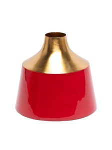 Jarrón de Metal dorado y rojo, elegante pieza decorativa para sala de estar, dormitorio, mesa de comedor, oficina y decoración moderna para el hogar - Product Image 4