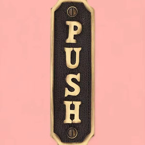 Plaque de porte décorative en laiton, finition polie, élégante, pour appartement - Product Image 1