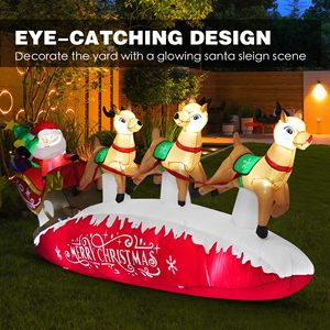 Inflatable Christmas Santa Sleigh With <b>Reindeer</b> Built-in LED <b>Lights</b> <b>Outdoor</b> Christmas Blow <b>up</b> Yard Decorations Inflatable - Product Image 3
