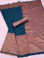 Sari de Seda Suave Banarasi de la India con Tejido Zari, Hermosas Piezas de Blusa, Prenda Tradicional para Verano e Invierno, Sin Arrugas, Protección Solar