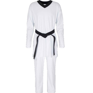 Tenue de Taekwondo professionnelle à col en V, extensible, respirante, approuvée WTF, ceintures noires, uniforme ITF sur mesure, 100% - Product Image 1