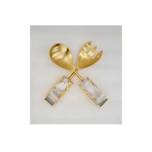 Juego de Cubiertos para Ensalada de Acero Inoxidable de 4 Piezas con Piedra de Ágata para Hotel, Juego de Cubiertos de Diseño Nuevo con Pulido Espejo para el Hogar - Product Image 3