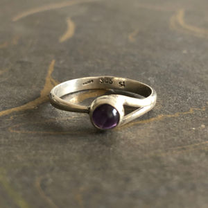 Dainty Vermeil <b>Opal</b> and Amethyst <b>Ring</b> 1.9 Grams Romantic Gemstone Men's <b>Ring</b> for Everyday Wear and Promises - Product Image 1