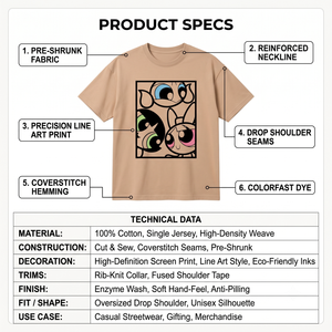 Camiseta Oversize con Estampado Gráfico para Mujer - Hombros Caídos, Estilo Urbano, Diseño de Dibujos Animados, Ajuste Holgado, Largo Casual, 100% Algodón, con Logo - Product Image 5