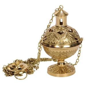 Chrétien Maison Et Jardin Ornement Religieux Encensoir En Laiton 4 Chaîne Suspendue Et Croix Premium Brûleur D'encens Au Meilleur Prix - Product Image 2