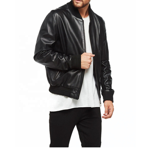 Blouson Bomber en Toile et Cuir Personnalisé pour l'Hiver, Style Urbain, Service OEM, Haute Qualité, Coupe-Vent et Respirant pour Hommes - Product Image 1