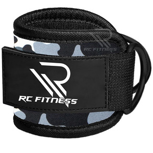 สายรัดข้อเท้าแบบปรับได้ RC Fitness Wear พร้อมแผ่นรองนีโอพรีน สายรัดข้อเท้าแบบมีห่วงรูปตัว D และสายหนัง สำหรับเครื่องออกกำลังกายแบบสายเคเบิล เพื่อการออกกำลังกายที่มั่นคง - Product Image 5