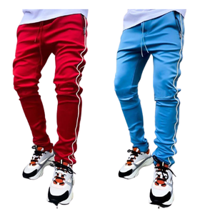 Pantalones de chándal apilados para hombre, pantalones de chándal con cordón de Color sólido, ropa de calle, pantalones ajustados de longitud larga, moda informal de Hip Hop - Product Image 6