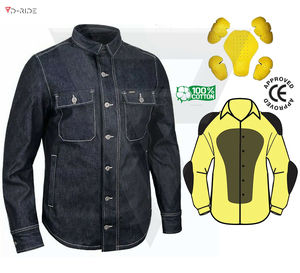 Chemise noire en flanelle épaisse et unie avec boutons pression et chemise en kevlar pour hommes pour la protection - Product Image 5