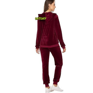 Chándal de invierno de manga larga para mujer, venta al por mayor, chándal para correr, ropa de entrenamiento, chándal deportivo coreano de algodón para adultos - Product Image 3