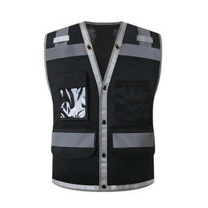 Gilet de sécurité réfléchissant haute visibilité personnalisé ANSI Classe 2 avec LED clignotante, imperméable, respirant, en maille polyester, avec poche pour vêtements de travail - Product Image 2