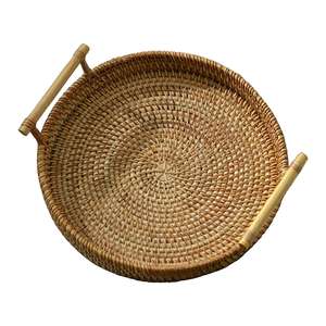 Natural Rattan Tray With Handles - Traditional Rattan Tray From Vietnam - Product Image 1