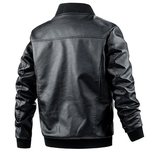 2025 otoño nuevos hombres negro Biker PU abrigo de cuero moda coreana hombres Pu chaqueta de cuero tendencia Casual Fit Slim ropa de béisbol - Product Image 3