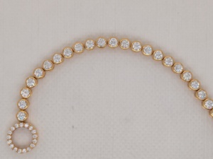 4.50 Ct Round Cut Lab Grown Diamond Tennis <b>Bracelet</b>, Classic Wedding <b>Bracelet</b> for Women's, <b>Solid</b> 10K/14K Bezel Set Yellow Gold - Product Image 3