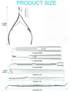 ชุดอุปกรณ์ทำเล็บเท้า 7 ชิ้น สำหรับการกำจัดเล็บขบ ทำจากสแตนเลส ประกอบด้วย กรรไกรตัดเล็บ ตะไบ ที่ดันหนัง และอุปกรณ์ทำความสะอาดเล็บเท้า - ชุดทำเล็บมือ - Product Image 6