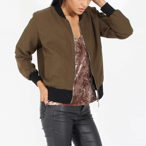 Chaqueta Bomber cómoda y transpirable para mujer, servicio OEM y ODM, ropa para mujer, chaqueta Bomber de diseño de la mejor calidad para mujer - Product Image 3