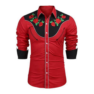 Whole Sale Price Men Long Sleeve Embroidered Shirts Winter Casual Wear Best Selling Cheap Price Hot Sale Satin Knitted - Product Image 1