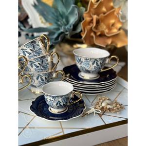 Rosa e altro Set di tazze da tè blu Amazon 12 pezzi per 6 persone - Product Image 4