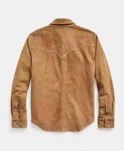 <b>Men</b> Premium Suede Leather Trucker Western Street Style <b>Shirt</b>-Customizable Breathable Casual <b>Shirt</b> <b>with</b> Front <b>Pockets</b> - Product Image 4