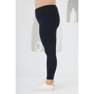 Leggings en tricot bleu marine pour femmes grandes tailles RMG - Collants extensibles à taille haute pour un confort et un style quotidiens - Product Image 2