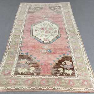 Vintage Turkish Rug, 0.4x8.4 ft Rug, <b>Red</b> <b>Runner</b> Oriental Rug - Product Image 1