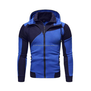 Survêtements pour hommes 2 pièces veste à capuche zippée et jogger ensemble de sport sport coupe ajustée couleur bloc survêtements automne hiver - Product Image 2
