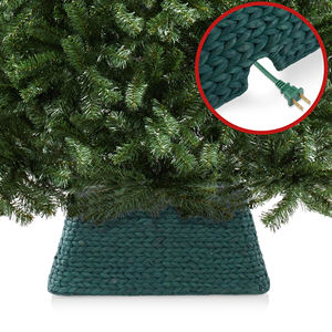 Falda para Árbol de Navidad de Ratán Verde Elegante, Tejida a Mano, Decoración Navideña, Fabricante OEM ODM, Venta al por Mayor - Product Image 1