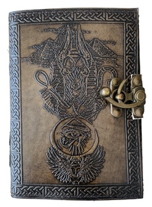 Offre Spéciale oeil d'Horus troisième oeil 100% Journal en cuir véritable fait à la main en relief fusain livre d'ombre Vintage cahier en relief - Product Image 2