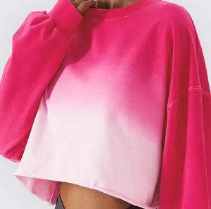 Custom High Quality Crewneck Sublimation Cotton Casual Knitted Crop <b>Top</b> Pullover Lightweight V-Neck Breathable StylishSweatshirt - Product Image 3