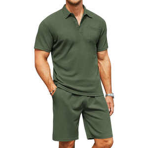 Men's Plus Size High Street Cotton Heavyweight T-<b>Shirt</b> Short Set Custom Logo Breathable <b>Thermal</b> with Washed Technics From China - Product Image 2