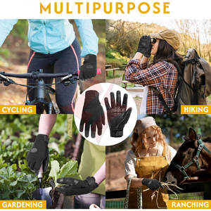 Gants d'équitation en cuir légers à doigts entiers, antidérapants et coupe-vent pour adultes, enfants, garçons, filles, pour l'équitation hivernale - Product Image 3