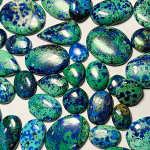 Pierres précieuses en cabochon lâche d'azurite et de malachite naturelles pour la fabrication de bijoux, origine Congo, 500g, différentes tailles - Product Image 6