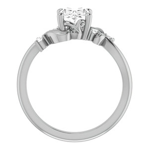 Anillo de Compromiso SHREYA DIAM con Moissanita Ovalada y Perla de Agua Dulce, Chapado en Rodio, Plata 925, Engaste de Garras, Diseño Floral, para Mujer - Product Image 3