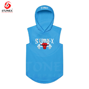 Factory Price Men's Workout Hooded Sports Training <b>Sleeveless</b> Gym Hoodies Bodybuilding <b>Sleeveless</b> <b>Hoodie</b> - Product Image 6