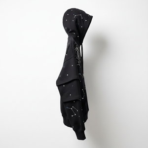 Sweat à capuche pour homme, poids lourd, 500 g/m², mélange polyester/coton, tissu éponge français, broderie de strass, manches superposées, coupe ample, pull-over - Product Image 5