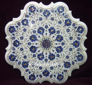 โต๊ะฝังหินอ่อนสีขาวทำมือทรงแปดเหลี่ยมใช้ในสวนโต๊ะกาแฟฐานหินอ่อนใช้ในบ้านและโรงแรม - Product Image 1