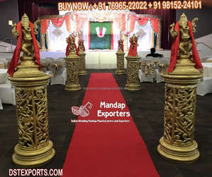 ตกแต่งห้องโถงแต่งงานฮินดูที่มีรูปปั้นพระพิฆเนศจาราติงานแต่งงานพระพิฆเนศพร้อมรูปปั้นพระพิฆเนศสำหรับงานแต่งงานทางเข้างานแต่งงาน - Product Image 4