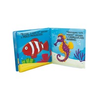 Libro de baño de espuma EVA suave estilo Edicart con figuras chirriantes, educativo, coloreado, 4 piezas, 0+8 páginas, hecho en Italia