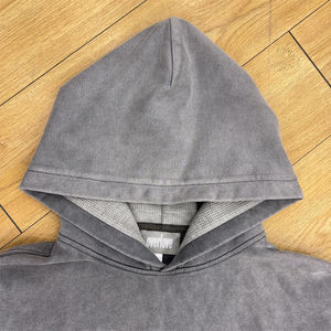 เสื้อสเวตเตอร์คอตตอนพิมพ์ลายแบบสวมหัวมีฮู้ดโอเวอร์ไซส์แบบรูดซิปรูดซิปหน้าสำหรับผู้ชายผ้าฝ้ายฝรั่งเศสเทอร์รี่สไตล์วินเทจซักได้ - Product Image 4