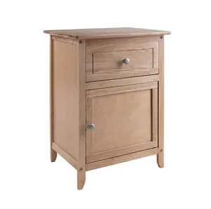 Nightstand Side Table Winsome Eugene Accent Tabela Gaveta De Armazenamento Natural e Prateleira Mesa De Cabeceira Final