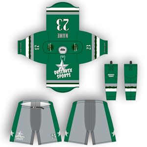 Ensemble maillot et short d'uniforme de hockey sur glace d'équipe personnalisé de qualité supérieure avec coquilles et chaussettes de pantalon brodées - Product Image 3