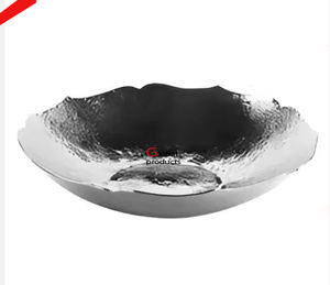 Tazón de comida y fruta seca de acero inoxidable de metal con acabado plateado de alta calidad para restaurante y bar de hotel - Product Image 1