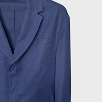 Jaket Blazer pria 2025 biru tua, mantel layanan OEM ramping musim semi penutup kancing tertutup gaya sederhana