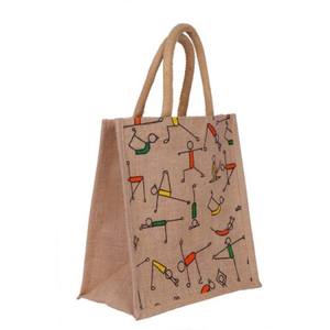 Sacs fourre-tout en jute imprimés avec logo personnalisé Sacs d'épicerie promotionnels avec motifs personnalisés - Product Image 5