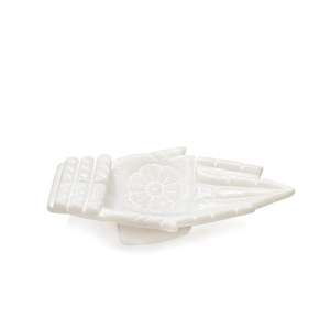 Proveedor indio Bandeja de mármol blanco en forma de mano Ideal para la decoración de la fiesta de Navidad Serveware festivo asequible de la India - Product Image 4