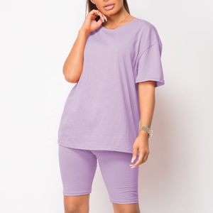Custom Logo 2 Pieces <b>Sets</b> Sweatpants And shirt <b>Set</b> Solid Color Jogging Wear short Sleeves Casual Women <b>set</b> - Product Image 4