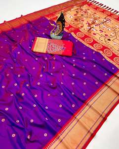 Festival Special Hansraj Paithani Silk Saree Best <b>Indian</b> & <b>Pakistani</b> <b>Clothing</b> Wholesalers in India - Product Image 4